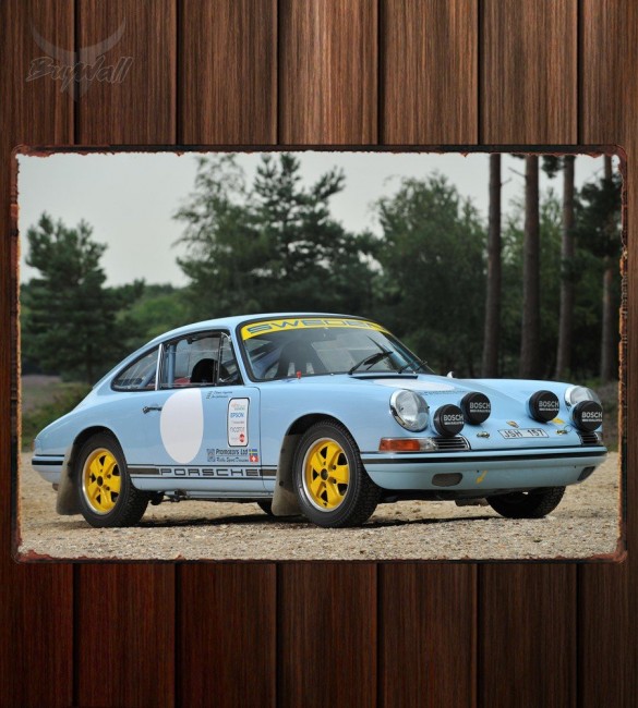 Металлическая табличка Porsche 911 SWB FIA Rally Car Металлическая табличка Porsche 911 SWB FIA Rally Car